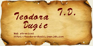 Teodora Dugić vizit kartica